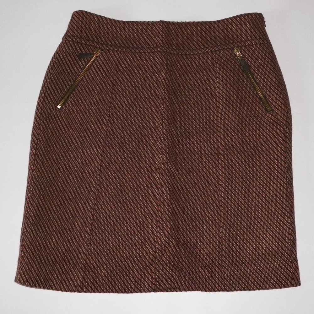 **HOST PICK** Ann Taylor Pencil Skirt Black Brown Vertical Stripe Lined